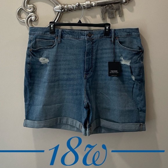 Simply Vera Vera Wang Pants - Plus Size SIMPLY VERA WANG Power Stretch High-Waisted Denim Jean Short